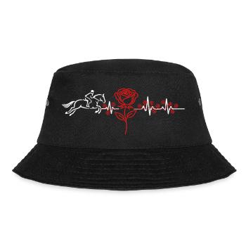 Pferd Herzschlag EKG - Bucket Hat - Schwarz - Vorne - Lela (165cm)