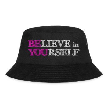 Believe In Yourself - Pink Scribble White - Bucket Hat - black - Front - Lela (165cm)