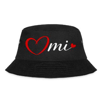 Herzschrift Omi . Oma - Bucket Hat - Schwarz - Vorne - Lela (165cm)