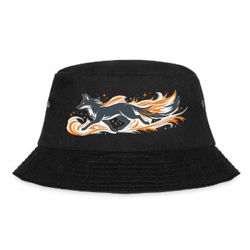 Flammender Fuchs im Feuerflug - Bucket Hat - Schwarz - Vorne - Lela (165cm)
