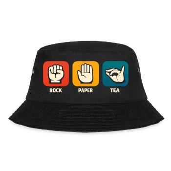 Rock Paper Tea Funny Tea Drinker Tea - Bucket Hat - black - Front - Lela (165cm)