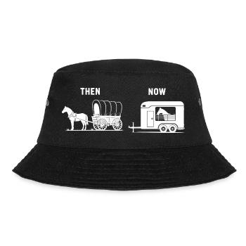 Funny Horse Carriage Meme Riding Farm - Bucket Hat - black - Front - Lela (165cm)