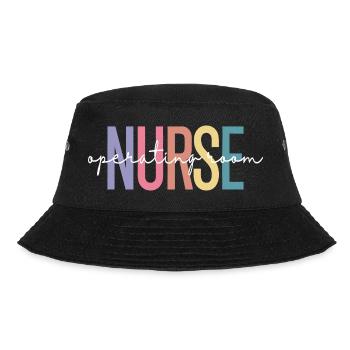 Nurse OR Gradient Letter Design - Bucket Hat - Schwarz - Vorne - Lela (165cm)