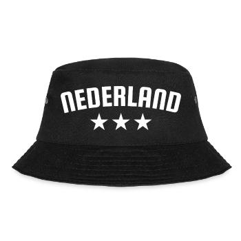Niederlande 3 Sterne Design Weiss - Bucket Hat - Schwarz - Vorne - Lela (165cm)