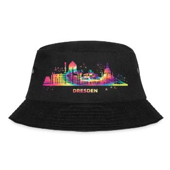 Dresdener Zwinger Skyline Bunt Stadtbild Dresden - Bucket Hat - Schwarz - Vorne - Lela (165cm)