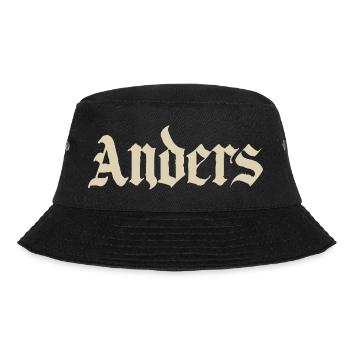 AndersGothic Schriftzug - Bucket Hat - Schwarz - Vorne - Lela (165cm)