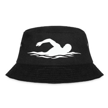 Schwimmer-Silhouette im Wasser - Bucket Hat - Schwarz - Vorne - Lela (165cm)
