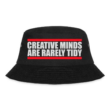 Creative Minds Are Rarely Tidy Lustig Kreativ Logo - Bucket Hat - Schwarz - Vorne - Lela (165cm)