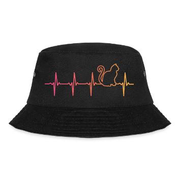 Sunset Cat Heartbeat Cats - Bucket Hat - black - Front - Lela (165cm)