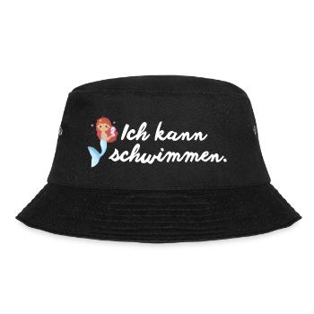 Ich kann schwimmen Meerjungfrau Cartoon - Bucket Hat - Schwarz - Vorne - Lela (165cm)