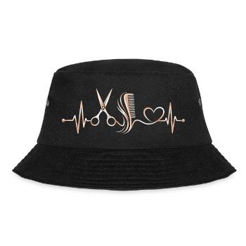 Friseurin Haarstil Herzschlag - Bucket Hat - Schwarz - Vorne