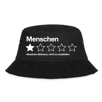 Menschen 1 Stern Absoluter Albtraum Spruch - Bucket Hat - Schwarz - Vorne