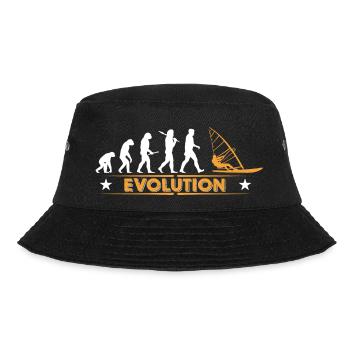 Windsurfen Evolution - orange/weiss - Bucket Hat - Schwarz - Vorne - Lela (165cm)