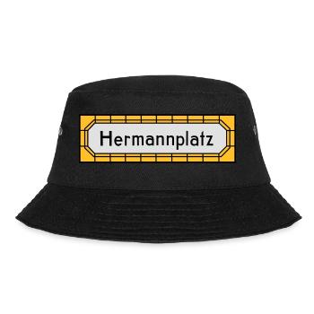 Hermannplatz NEUKÖLLN - Bucket Hat - Schwarz - Vorne - Lela (165cm)