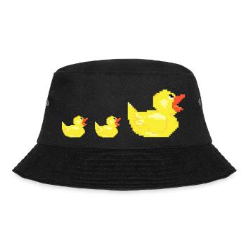 Pixel ducks family mother chicks kid gift - Bucket Hat - black - Front - Lela (165cm)