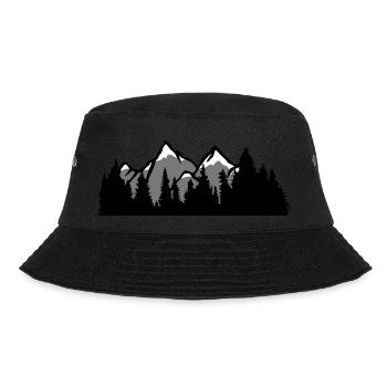 berge huegel wald bergig ausflug urlaub ferien nad - Bucket Hat - Schwarz - Vorne - Lela (165cm)