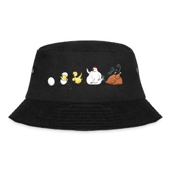 Evolution Of Chicken - Bucket Hat - Schwarz - Vorne - Lela (165cm)