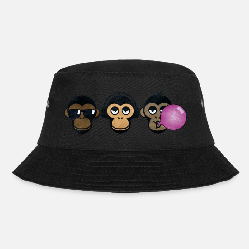 Three Monkey´s - Bucket Hat - Schwarz