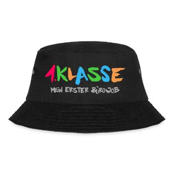 1.KLasse: Mein erster Bürojob - Bucket Hat - Schwarz - Vorne - Lela (165cm)