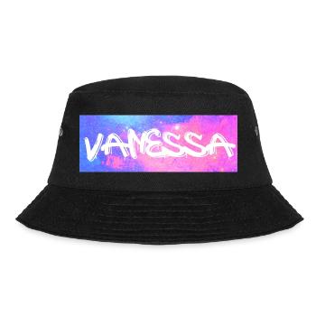 Vanessa Name Gift Gift Idea Galaxy - Bucket Hat - black - Front - Lela (165cm)