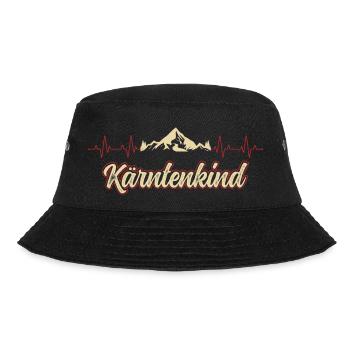 Kärnten Berge Herzschlag Österreich Alpen - Bucket Hat - Schwarz - Vorne - Lela (165cm)
