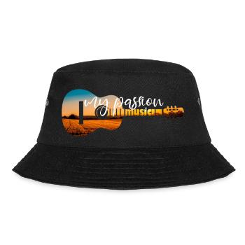 My Passion Music! Musik Gitarre Geschenk - Bucket Hat - Schwarz - Vorne - Lela (165cm)