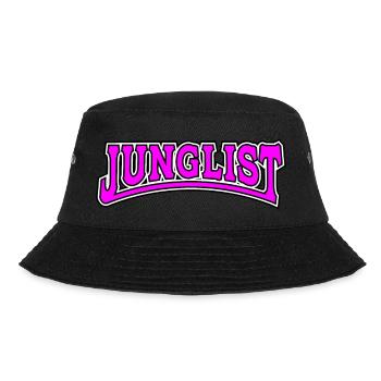 DNB Damen Pink Junglist | Ursprüngliche Jungliste - Bucket Hat - Schwarz - Vorne - Lela (165cm)