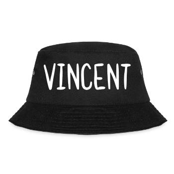 Vincent Custom Name Font Text Birthday - Bucket Hat - black - Front - Lela (165cm)