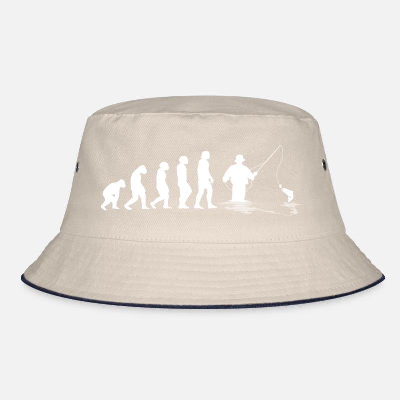 Fishing Evolution of man Bucket Hat