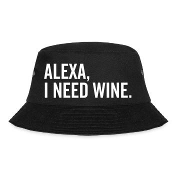 Alexa I Need Wine - Bucket Hat - black - Front - Lela (165cm)