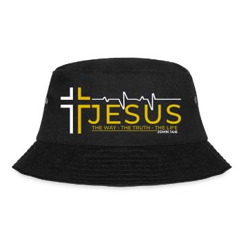 Jesus Christ Bible Verse Way Truth Life Christian - Bucket Hat - black - Front - Lela (165cm)