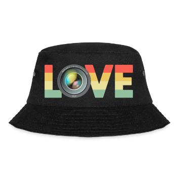 Photography Camera Lens Retro Love - Bucket Hat - Schwarz - Vorne - Lela (165cm)