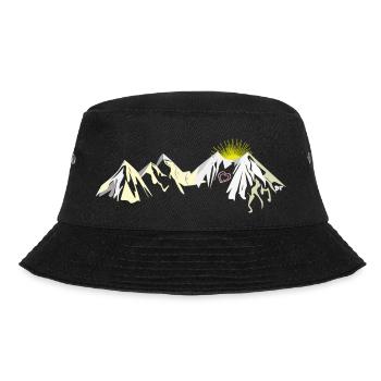 Ein Herz für Berge wenn die Sonne scheint wandern - Bucket Hat - Schwarz - Vorne - Lela (165cm)