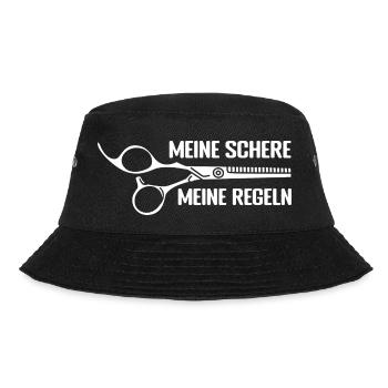 Meine Schere - Meine Regeln Friseur Salon Friseuri - Bucket Hat - Schwarz - Vorne - Lela (165cm)