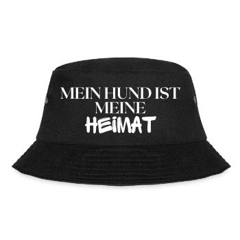 Mein Hund ist meine Heimat-Hundeliebe Geschenkidee - Bucket Hat - Schwarz - Vorne - Lela (165cm)