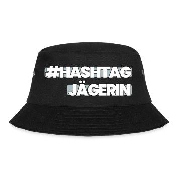HashtagJägerin grau - Bucket Hat - Schwarz - Vorne - Lela (165cm)