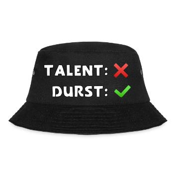 talent nein durst ja - Bucket Hat - Schwarz - Vorne - Lela (165cm)