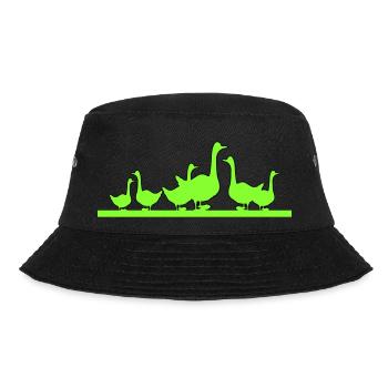 Gans Gänse Familie - Bucket Hat - Schwarz - Vorne - Lela (165cm)