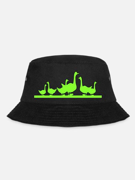 Gans Gänse Familie - Bucket Hat - Schwarz
