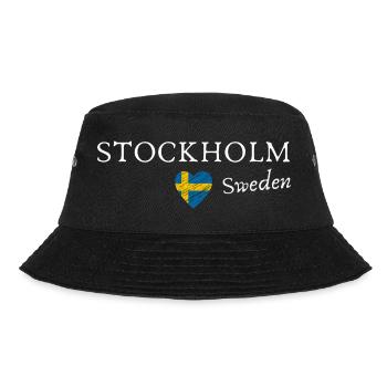 Ich liebe Stockholm, Schweden - Bucket Hat - Schwarz - Vorne - Lela (165cm)