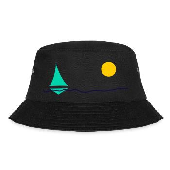 Meer und Boot - Bucket Hat - Schwarz - Vorne - Lela (165cm)