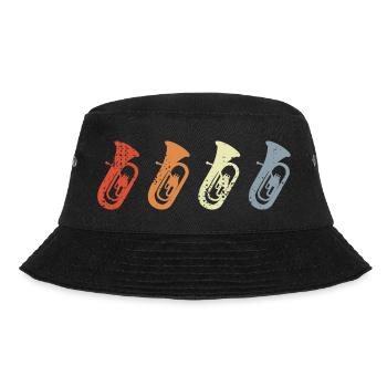 Vintage Tuba Skizze - Bucket Hat - Schwarz - Vorne - Lela (165cm)