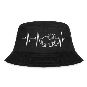 puls elefant rüssel herzschlag comic süße tiere - Bucket Hat - Schwarz - Vorne - Lela (165cm)
