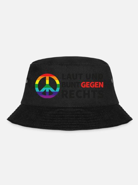 Laut und bunt gegen rechts - Bucket Hat - Schwarz