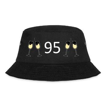 95th Birthday 95 Years Anniversary 95 Number 95 white - Bucket Hat - black - Front - Lela (165cm)