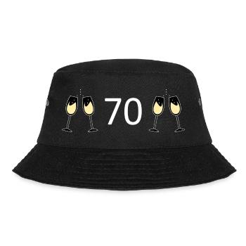 70.Geburtstag 70 Jahre Jubiläum 70 Zahl 70 weiß - Bucket Hat - Schwarz - Vorne - Lela (165cm)