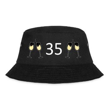 35.Geburtstag 35 Jahre Jubiläum Zahl 35 weiß - Bucket Hat - Schwarz - Vorne - Lela (165cm)