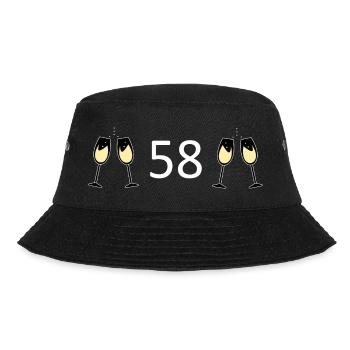 58.Geburtstag 58 Jahre Jubiläum 58 Zahl 58 - Bucket Hat - Schwarz - Vorne - Lela (165cm)