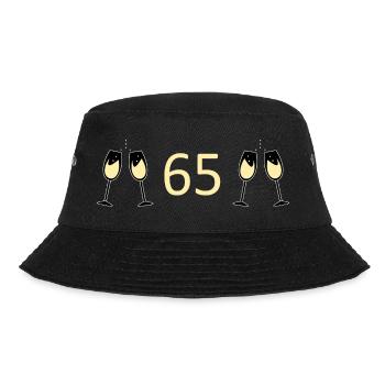 65th Birthday 65th Anniversary 65 Number 65 - Bucket Hat - black - Front - Lela (165cm)