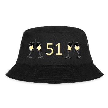 51st Birthday 51 Years Anniversary 51 Number 51 - Bucket Hat - black - Front - Lela (165cm)